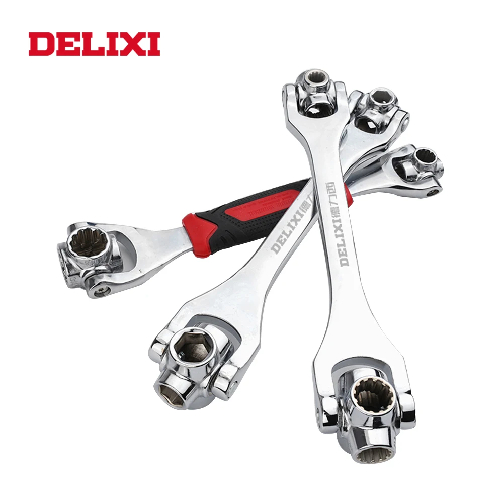 

DELIXI Multifunctional Socket Wrench 52-in-1 8-in-1 Universal Rotating Ratchet Wrench For Furniture Car Repair Hand Tool