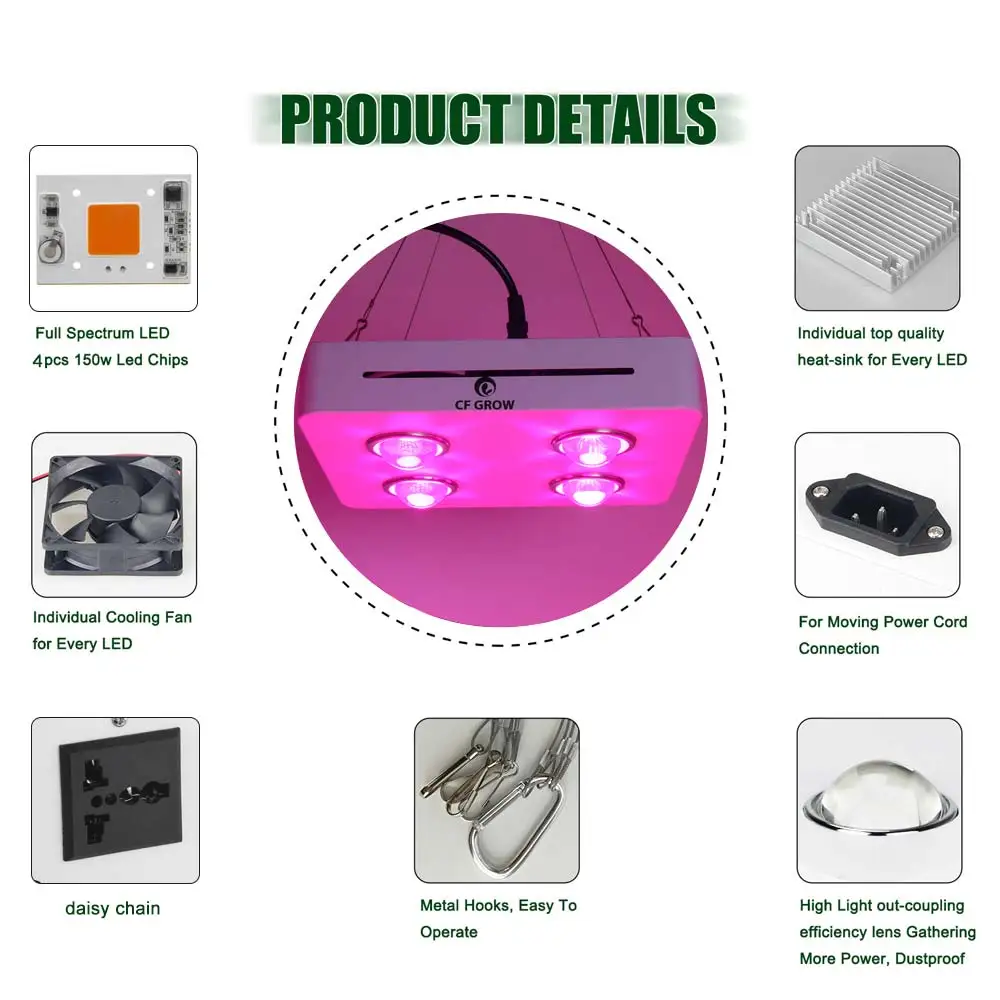 Светодиодная лампа полного спектра для выращивания растений 600 Вт 900