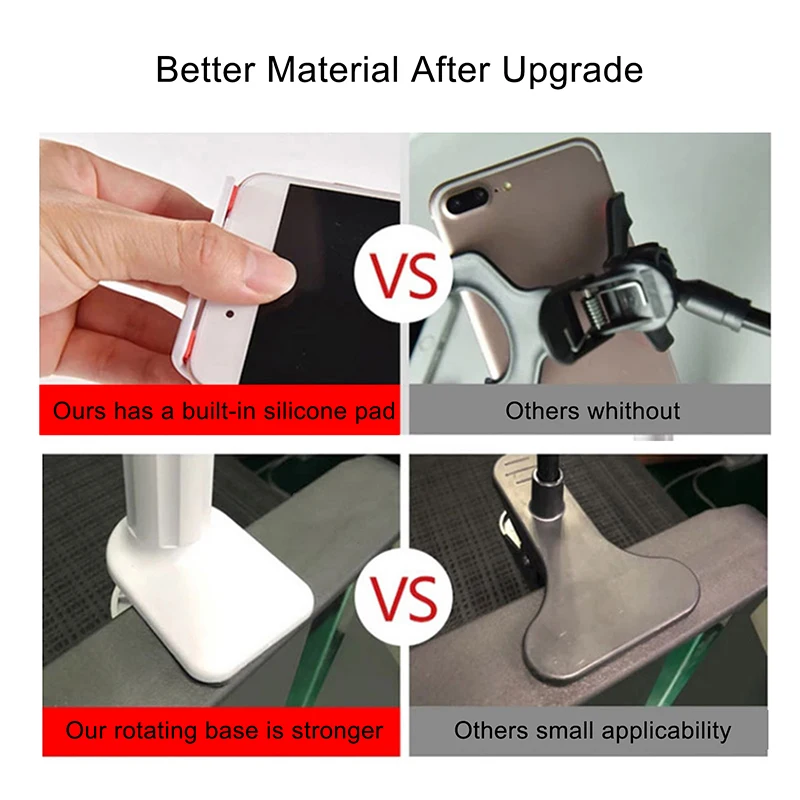 

Universal Flexible Phone Holder Bed Clip Lazy Flexible Gooseneck Clamp Long Arms Mount For Bed Desk Mobile Phone Holder