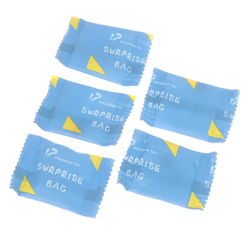 

Surprise Bags！5pcs 1:12 Dollhouse Miniature Blind Bags Dollhouse Cookie Bread Kitchen Food Dessert Model Accessories Toys Gifts