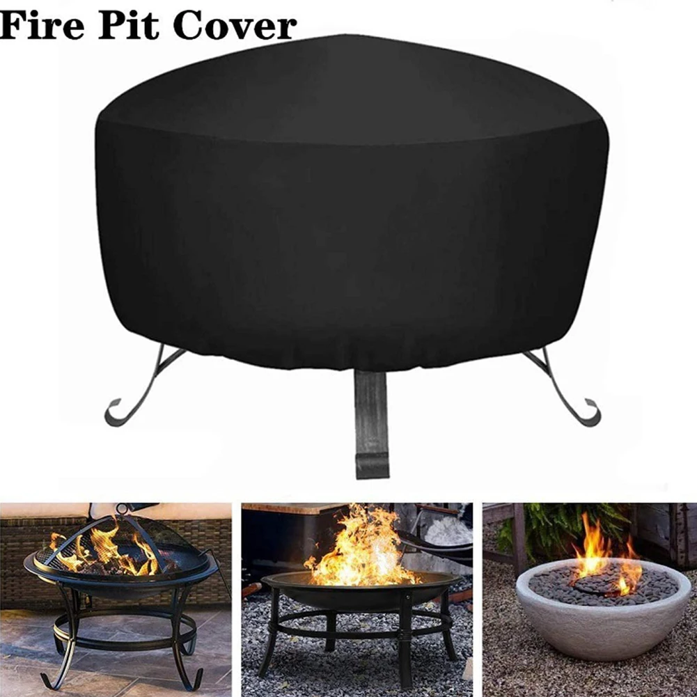 

112cm BBQ Grill Cover with Drawstring Closure Heavy Duty Oxford with Waterproof Coating Weather Proof Outdoor Dust Cover Round
