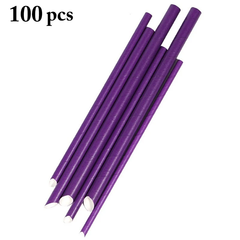 

Spot 100PCS New Product Disposable Paper Straws Thickened Party Paper Straws Degradable Paper Straws Disposable Kitchenware