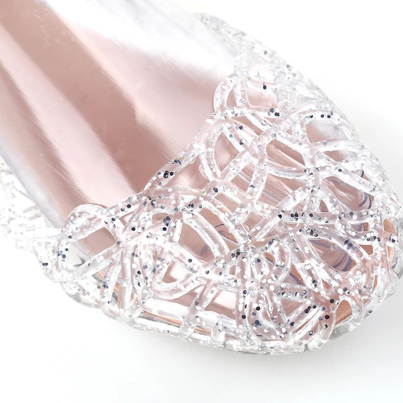

Women Sandals Summer Casual Jelly Shoes Sandals Hollow Out Mesh Flats Lady Girl Breathable Sandals 23-25cm