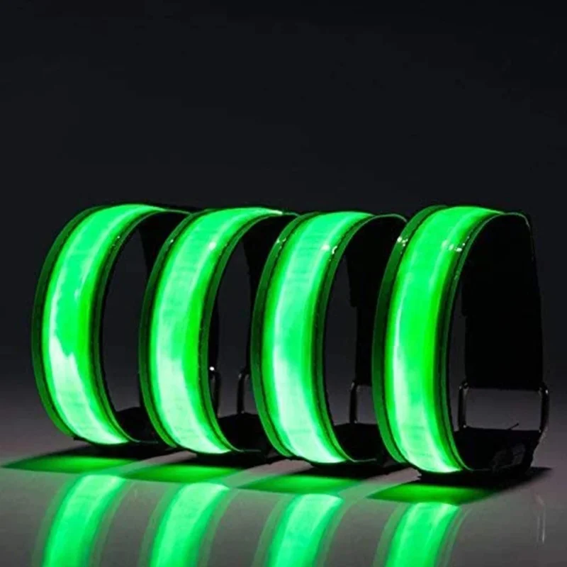 

2Pcs/Set USB Charging LED Luminous Night Running Armband Bracelet Night Reflective Safety Belt Outdoor Sports Luminous Arm Band