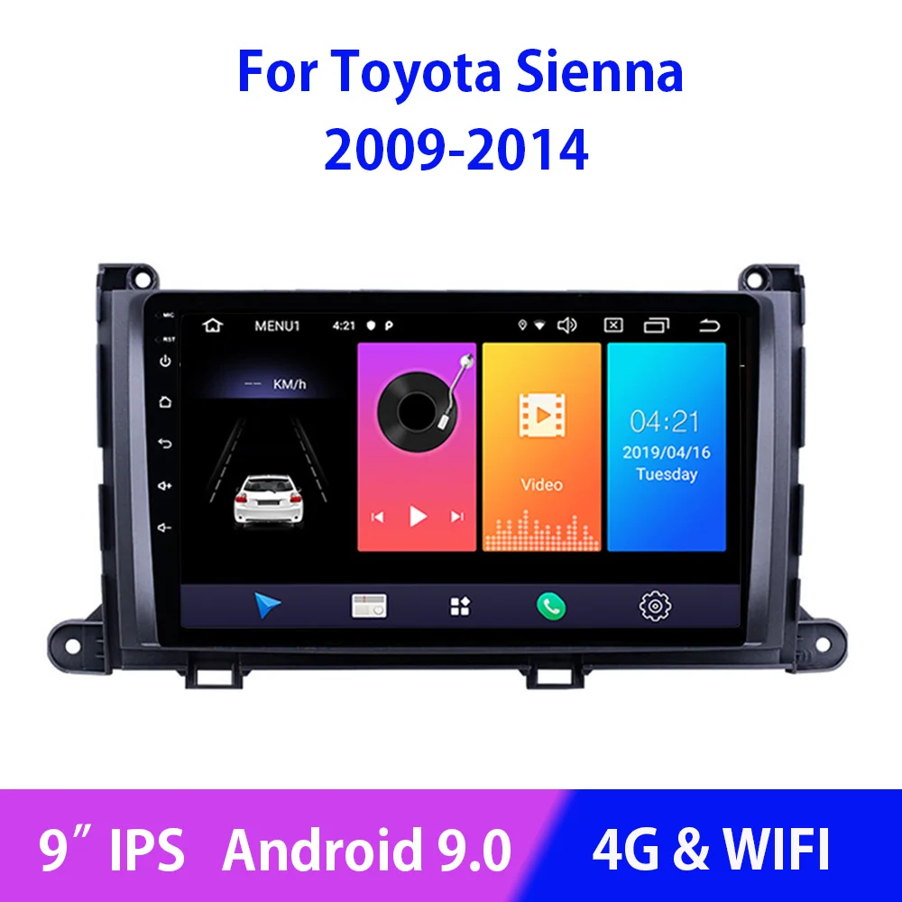 

Android 9.0 Car Radio Multimedia Video Player GPS Navigation For Toyota Sienna 2009 2010 2011 2012 2013 2014 Wifi 2Din No 2Din