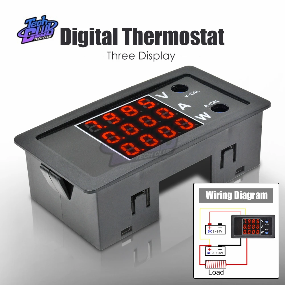Вольтметр Амперметр Мощность метров тестер DC 100V 10A 1000W 4-разрядный цифровой Дисплей высокой точности Напряжение ток Мощность метр