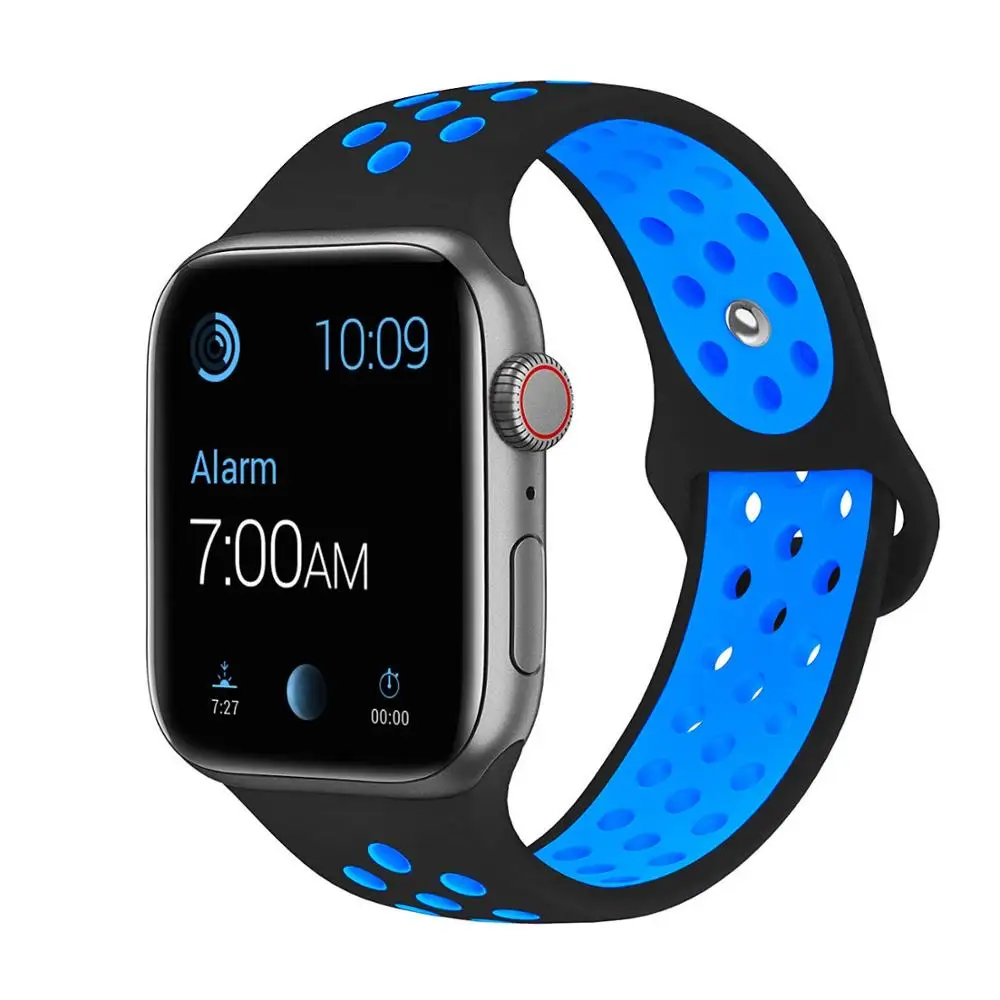30 Ремешок для наручных часов Apple Watch 4 3/2/1 30 color38MM 40 мм Силиконовые из дышащего материала для наручных часов iWatch, сменный ремешок Спортивная петля серии 4 42 мм 44 мм - Цвет ремешка: 30