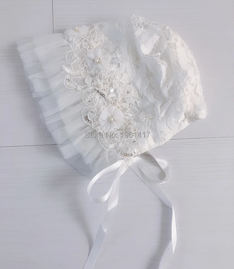 Шапочка для новорожденных с цветочным рисунком хлопковая кружевная шапочка