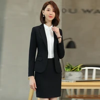 large size womens s 4xl womens suit skirt 2 piece set of high quality professional office wear temperament solid color jacket