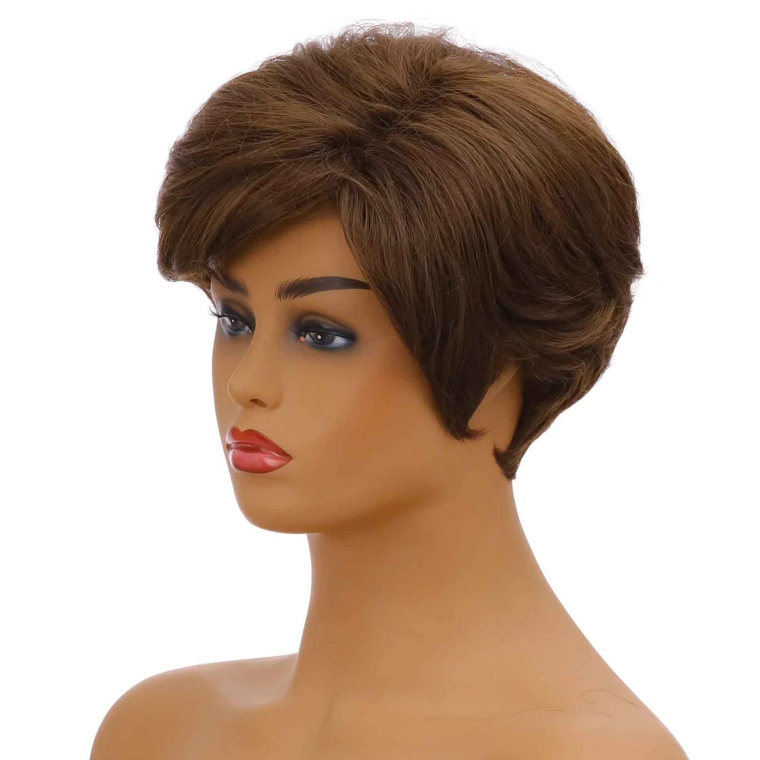 Короткие вьющиеся синтетические парики для женщин парик с челкой натуральные