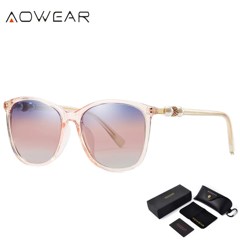 C5 Clear Transparent AOWEAR, винтажные Поляризованные солнцезащитные очки, женские, для вождения, прозрачные, солнцезащитные очки,, новые дизайнерские очки, оттенки, UV400, очки, Gafas De Sol - Цвет линз: C5 Clear Transparent