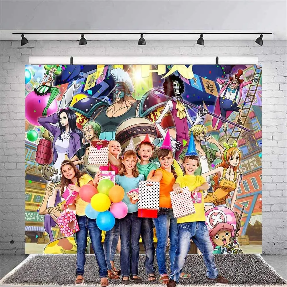 Лидер продаж виниловые фоны для вечерние в стиле аниме на заказ с изображением ОП