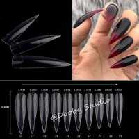 nail tips 500 pcs stiletto clear tipsy nagellak display capsule ongle transparent acrylic faux ongles for nail art manicure