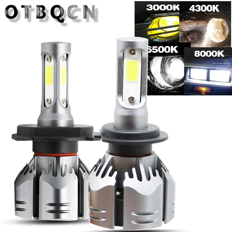 OTBQCN Автомобильные фары H7 H4 светодиодный 4300K 3000K 8000K 6500K H1 H11 H3 H27 880 881 9005 9006 HB3 лампы