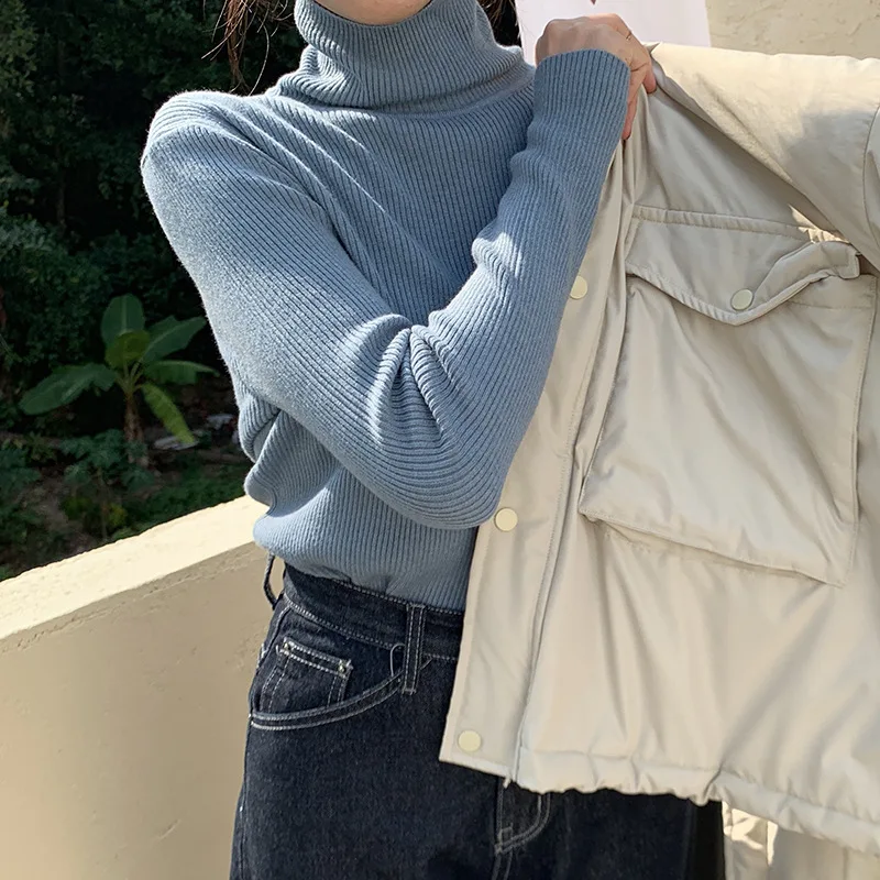 Свитер-водолазка женский в рубчик | Женская одежда