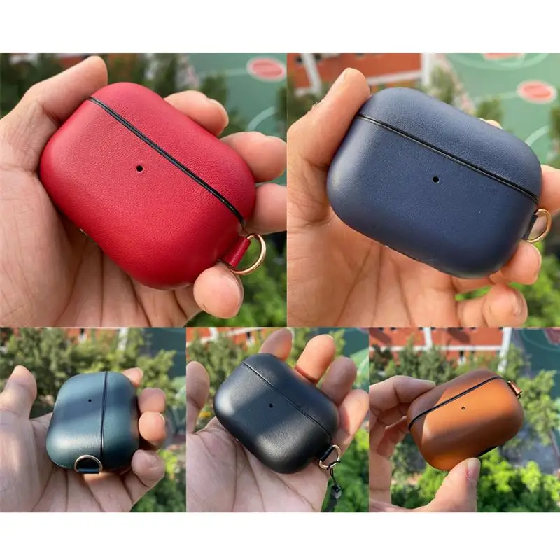Чехол из натуральной кожи для Apple Airpods Pro защита от пыли беспроводные наушники