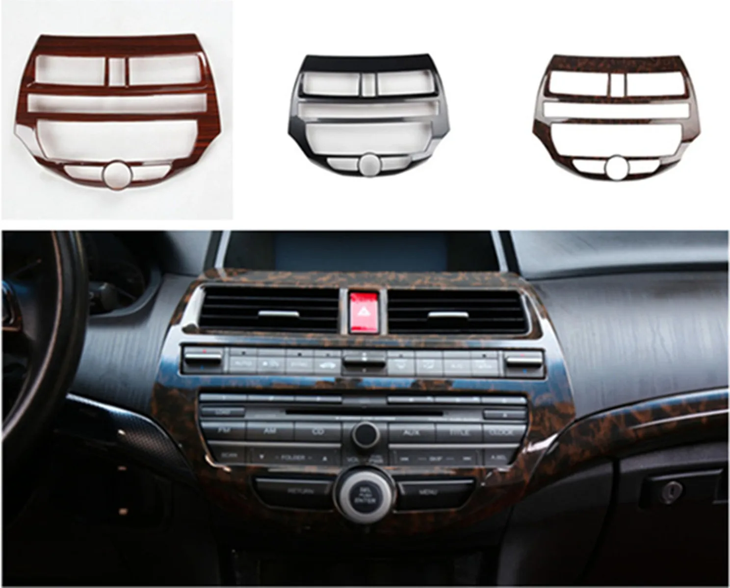 

1pc ABS carbon fiber grain or wooden grain Central control panel decoration cover for 2008-2013 HONDA Accord 8 MK8