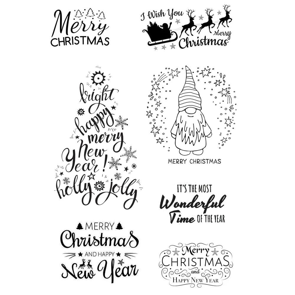 

AZSG Merry Christmas Wishes Deer Clear Stamps For DIY Scrapbooking Decorative Card Making Crafts Fun Decoration Supplies 10*15cm