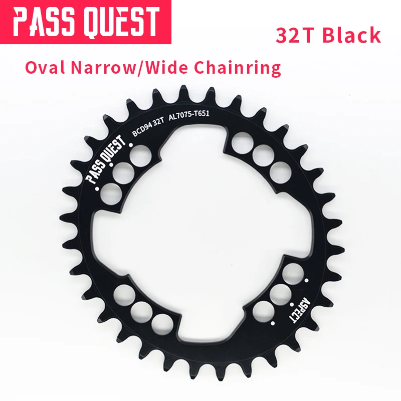 Овальная звезда PASS QUEST 94BCD MTB узкая широкая звезда/цепное кольцо 32T/34T/36T/38T