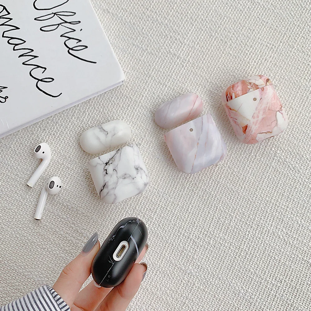 Мраморный чехол для наушников Apple Airpods 2 1 беспроводных Bluetooth защитный AirPods 3 Pro