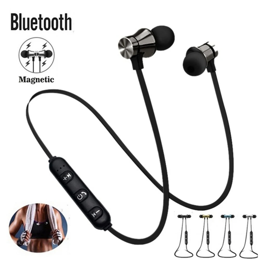 

5.0 Bluetooth Earphone Sports Neckband Magnetic Wireless earphones Stereo Earbuds Music Metal Headphones With Mic For All Phones