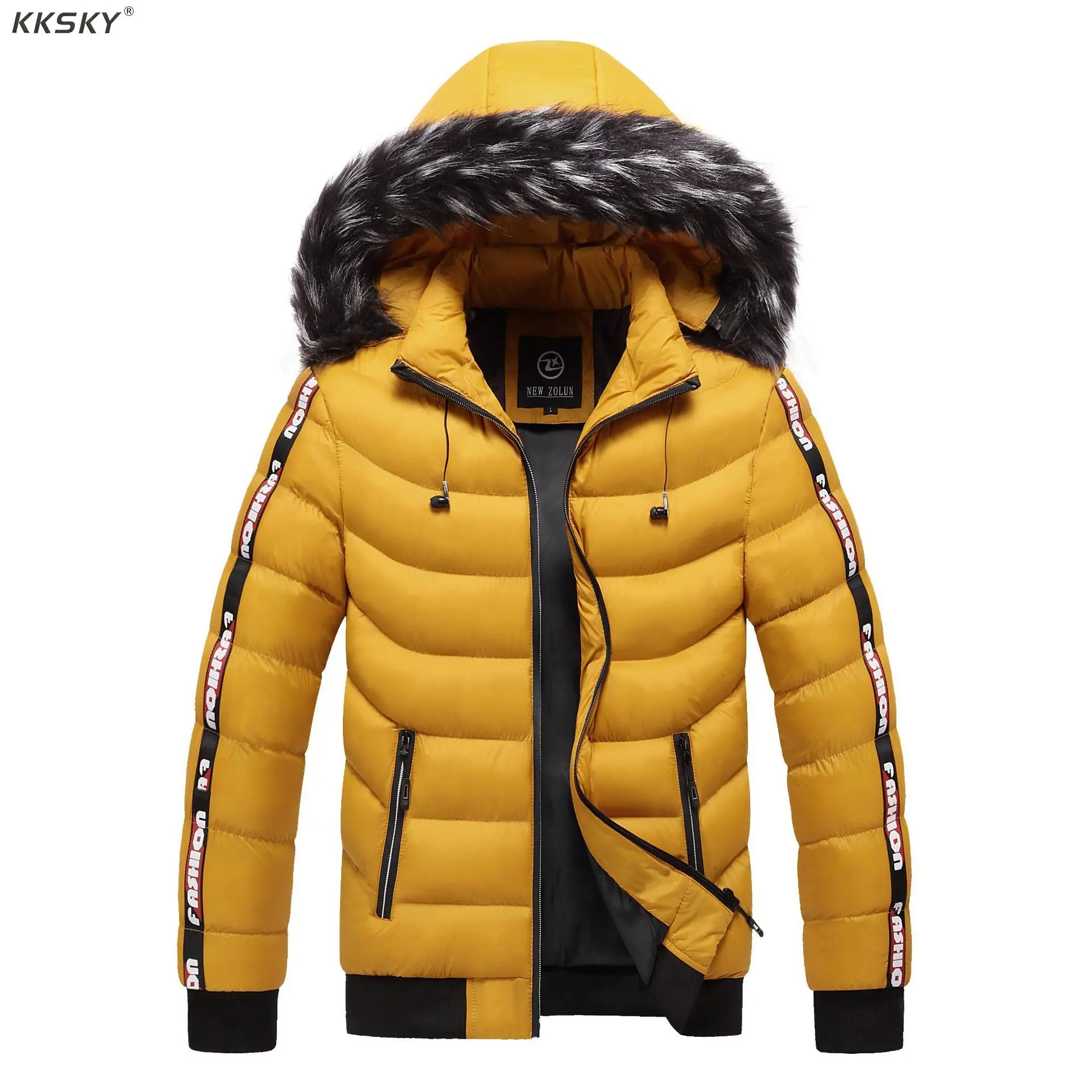 Мужские зимние парки Kksky с капюшоном модные мужские теплые куртки пальто толстая