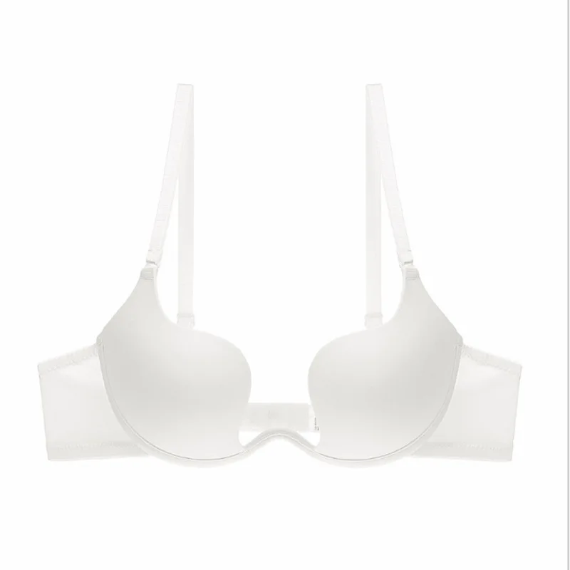 

2020 New Deep U-shaped Gathered Low Chest and Open Back Wedding Dress Evening Sexy Women's Underwear, Bra, Back and Ventilation