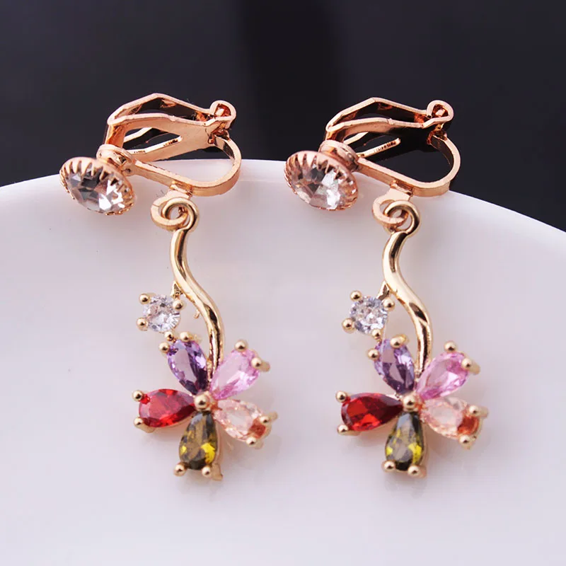 Женские серьги с клипсами новые длинные корейские стильные геометрические