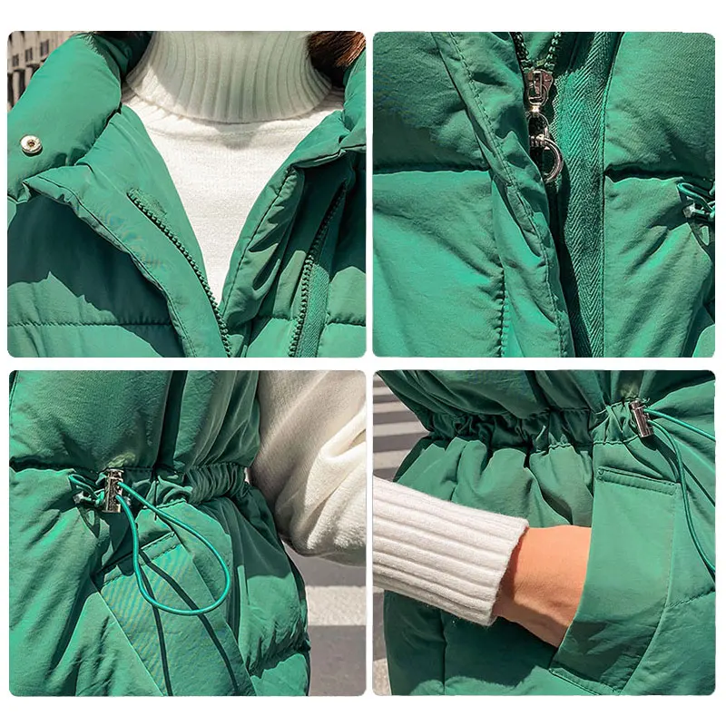 

Winter Long Vest Women Parka Oversize Coat Thick Warm Jacket Sleeveless Tunic Vintage Waistcoat Autumn Outerwear