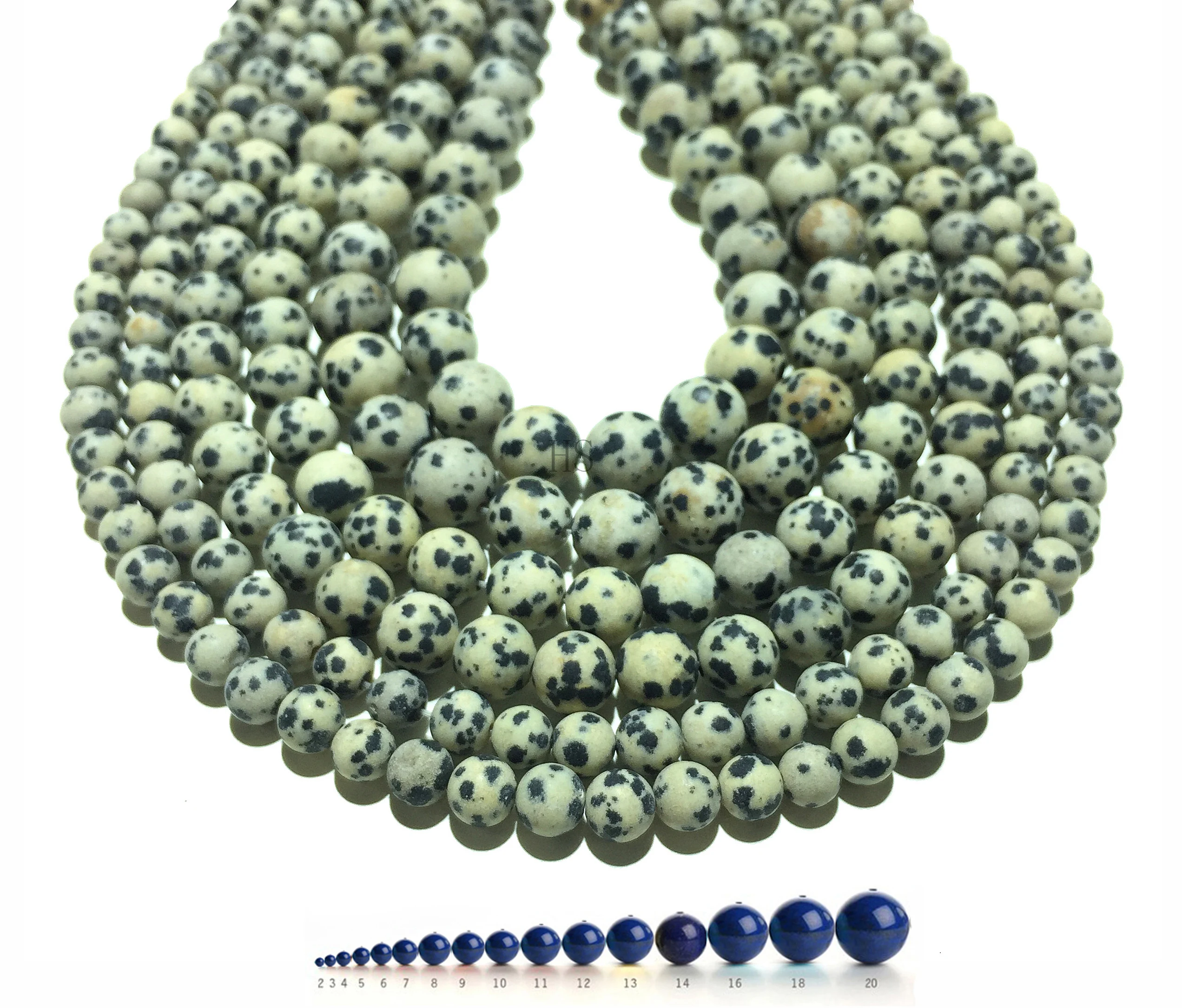 Натуральный камень Далмация яшма Матовые Круглые свободные бусины исцеляющая