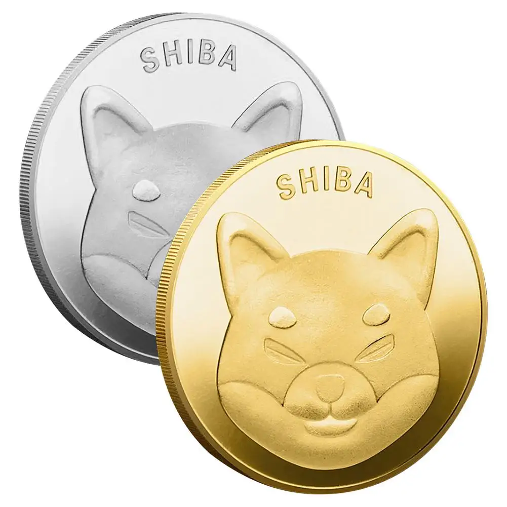 

SHIB Gold/Silver Plated Dogecoin Commemorative Coins Shiba Inu Relief Dog Pattern Digital Virtual Coin Souvenir Collection Gifts