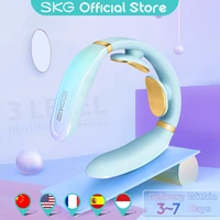 skg neck massager k6 massager for neck electric pulse relieve pain sound prompt 4 modes 15 intensity heating hot compress arm