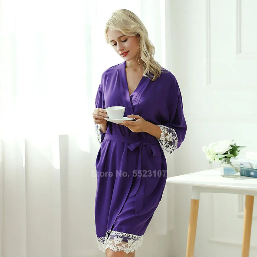 Пижама женская из мягкого хлопка пикантный кружевной халат на шнуровке