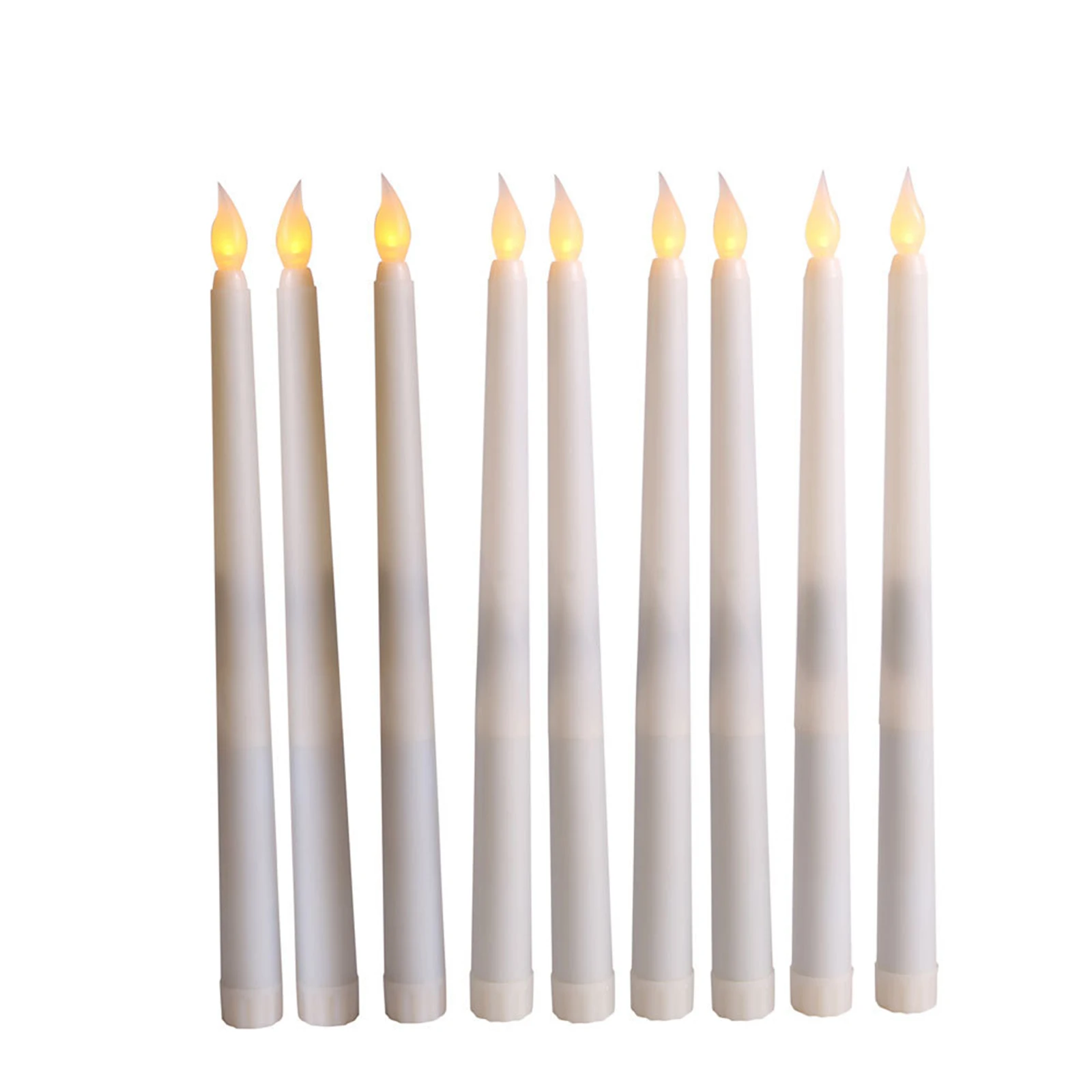 

Flameless Taper Candles with Remote Pack of 6 Dripless 10 Inches Battery Operated LED Flickering Candles for Wedding Home Decor