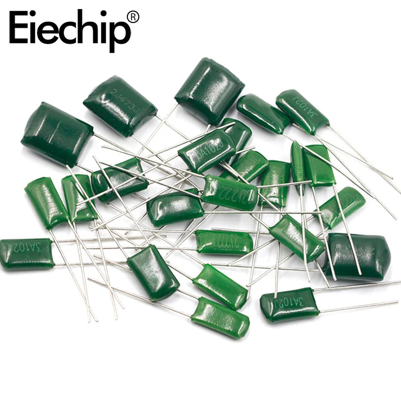 20pcs 100V Polyester film capacitor 2A122J 2A271J 2A682J 2A103J 2A472J 2A104J 220PF 470PF 1.2NF 2.2NF 4.7NF 10NF 22NF 47NF 100NF