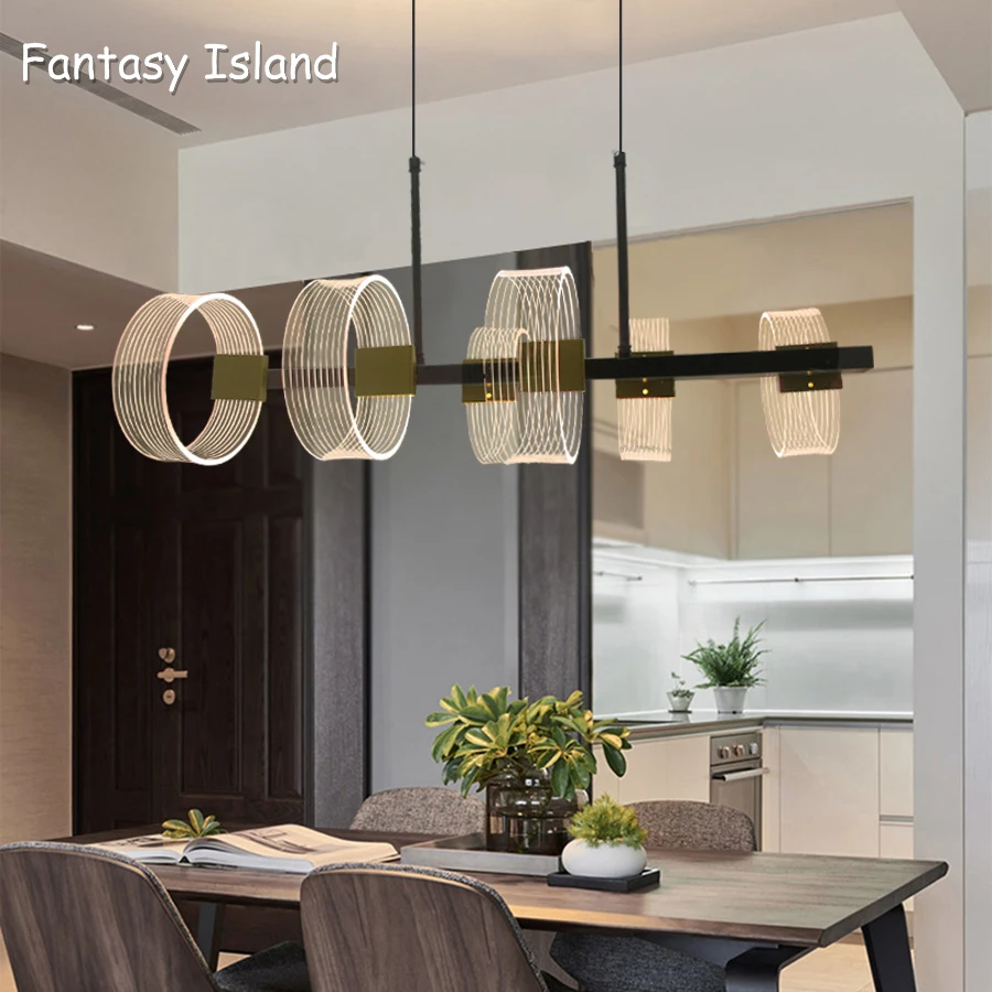 Минималистичная современная светодиодная люстра Hme освещение Акриловые Кольца