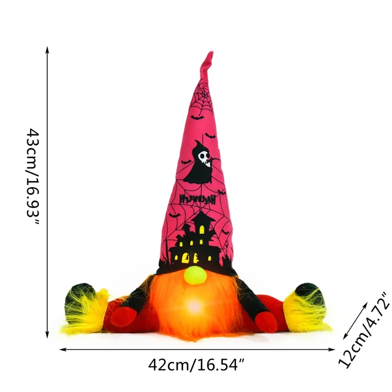 

Sitting Dwarf Gnome Doll Ornaments Halloween Lighting Cute Cartoon Dwarf Elf Home Decor Halloween Celebration Desktop