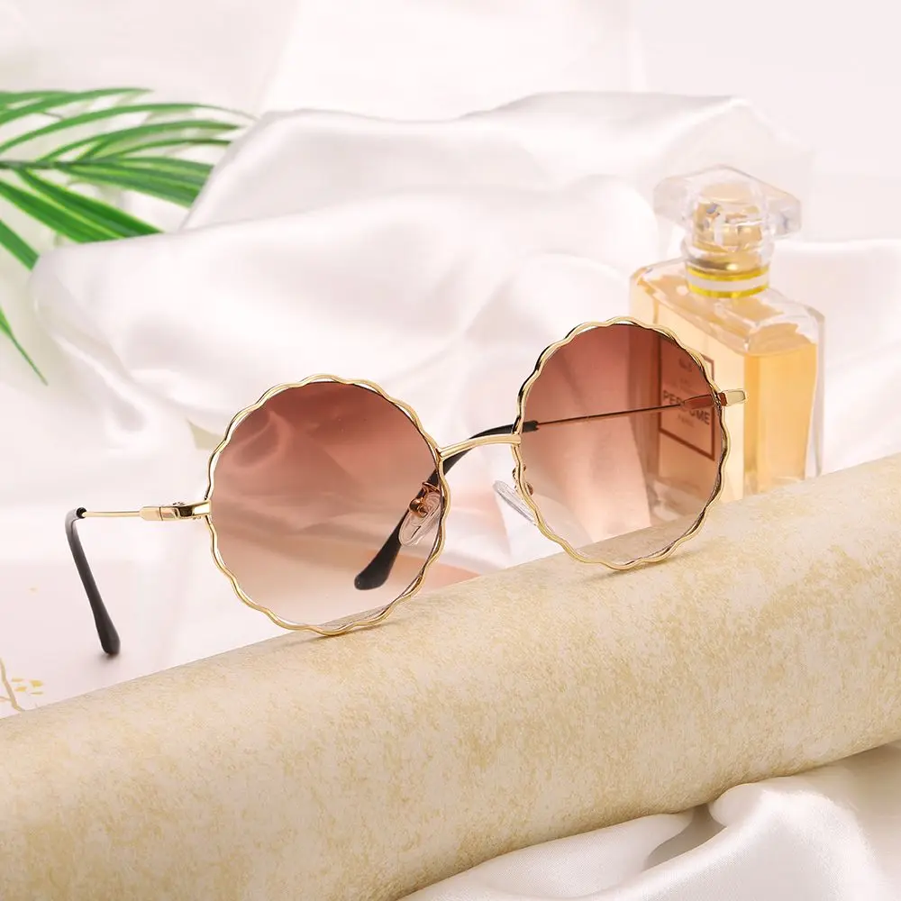 Новинка 1 шт. Популярные Круглые Солнцезащитные очки с цветком сливы