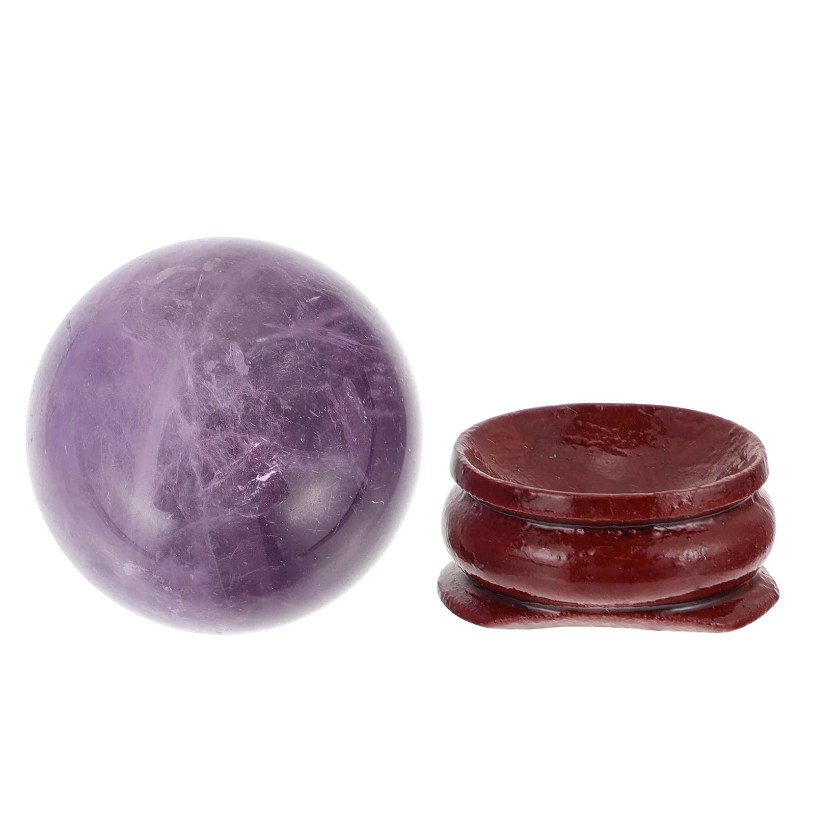 

1pc Natural Purple Crystal Ornament Chic Home Decor with Wooden Base