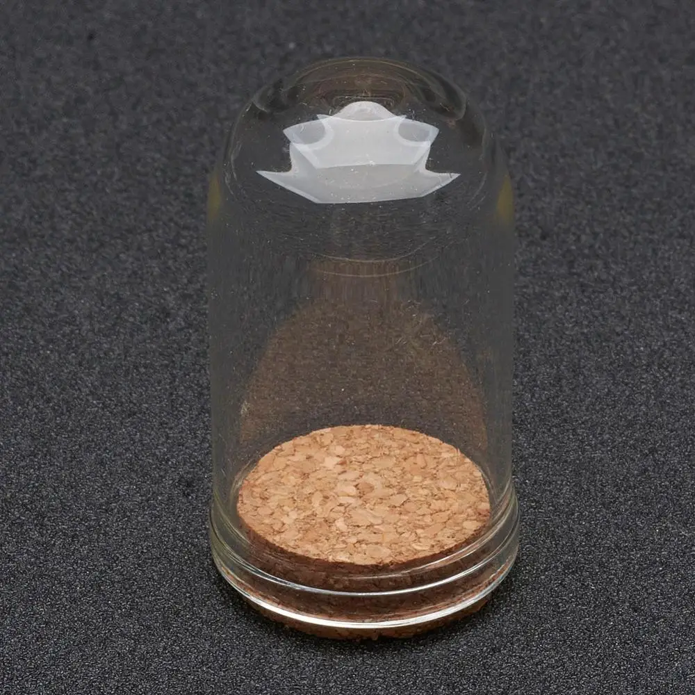 100pcs Clear Glass Dome Cloche Cover Bell Jar with Cork Base For Jewelry Beads Container Dried Flower Display Decoration