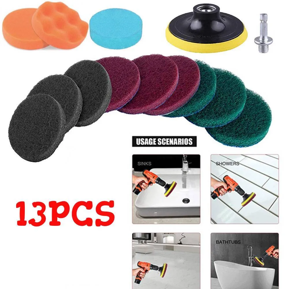 

4 Inch Car Buffing Pads Polishing For Drill Sponge Kit Set Waxing Foam Polisher Scrub Pads Sponge Brush Kit New