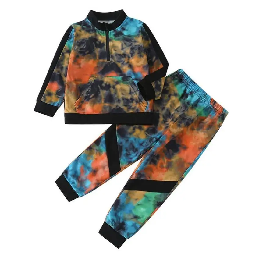 

Children's Sets Girls Tie Dye Outfit Long Sleeve Tops Pants Girl Autumn Set Casual Pantsuit Toddler Girl Clothes Kids Clothing