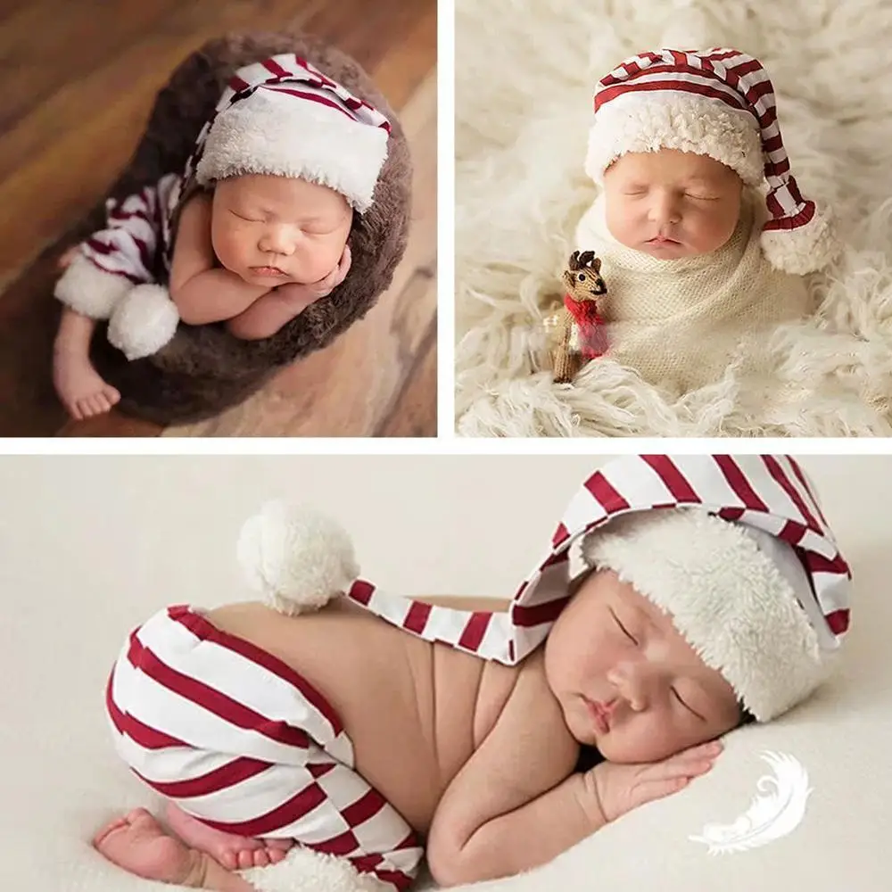 

Baby Shooting Props Hot Cute Handmade Wool Knit Santa Accessories Photo Christmas Claus Studio Camera Cothing Baby Newborn U6U8