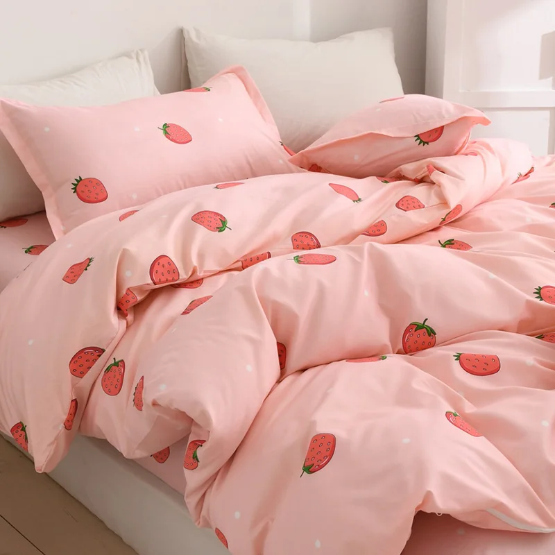 

Simple Elegant Bedding Set Princess Single Person Soft Bedding Set Cartoon Printed Juegos De Cama Home Products DI50CT