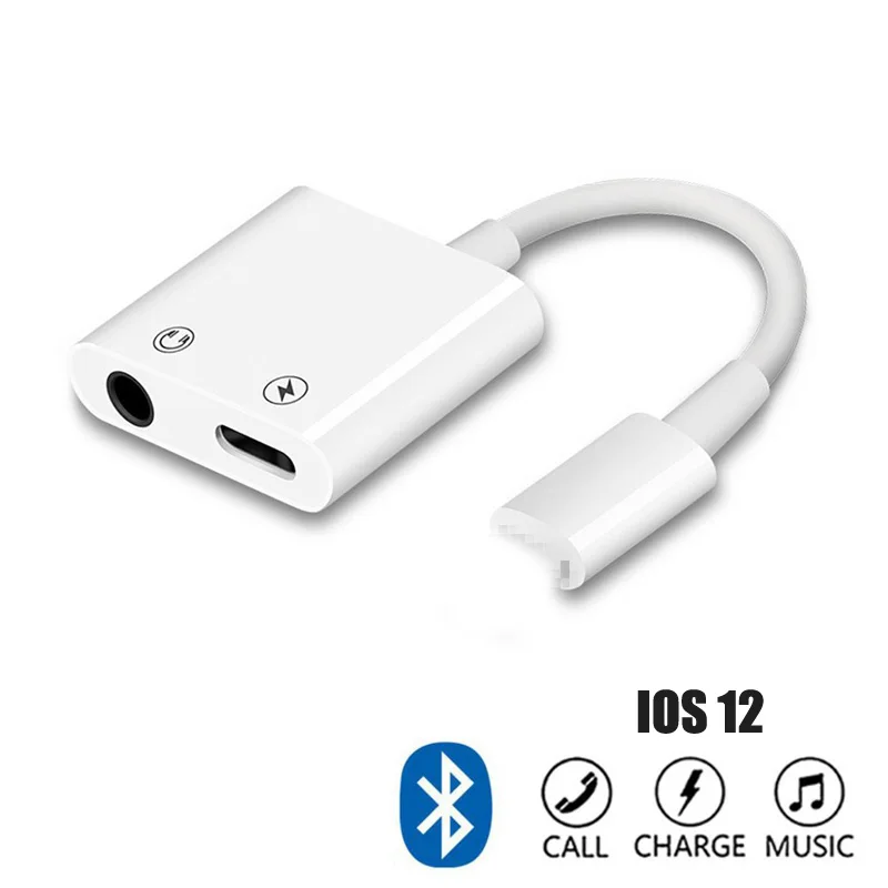 Для Lightning/3,5 мм разъем аудио преобразователь для наушников 2 в 1 Bluetooth адаптер для наушников зарядный разветвитель Aux кабель для iPhone 7 8