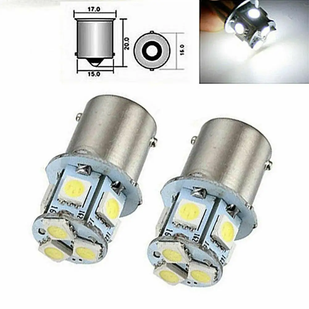 2 шт. BA15S R5W 1156 5050 8SMD светодиодные Белые автомобильные поворотные парковочные Огни