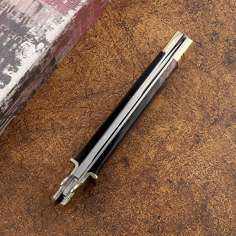 9-дюймовый итальянский мафия D2 Клинок с ручкой из рога для выживания охоты