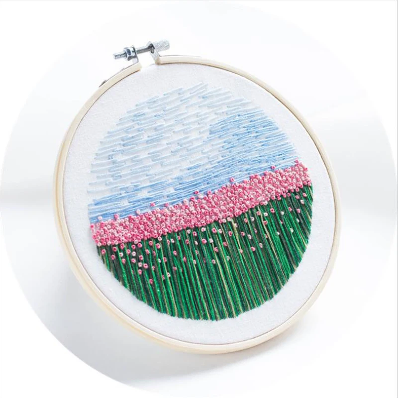 DIY Вышитый цветочный узор ручной работы Рукоделие для начинающих крестиком набор