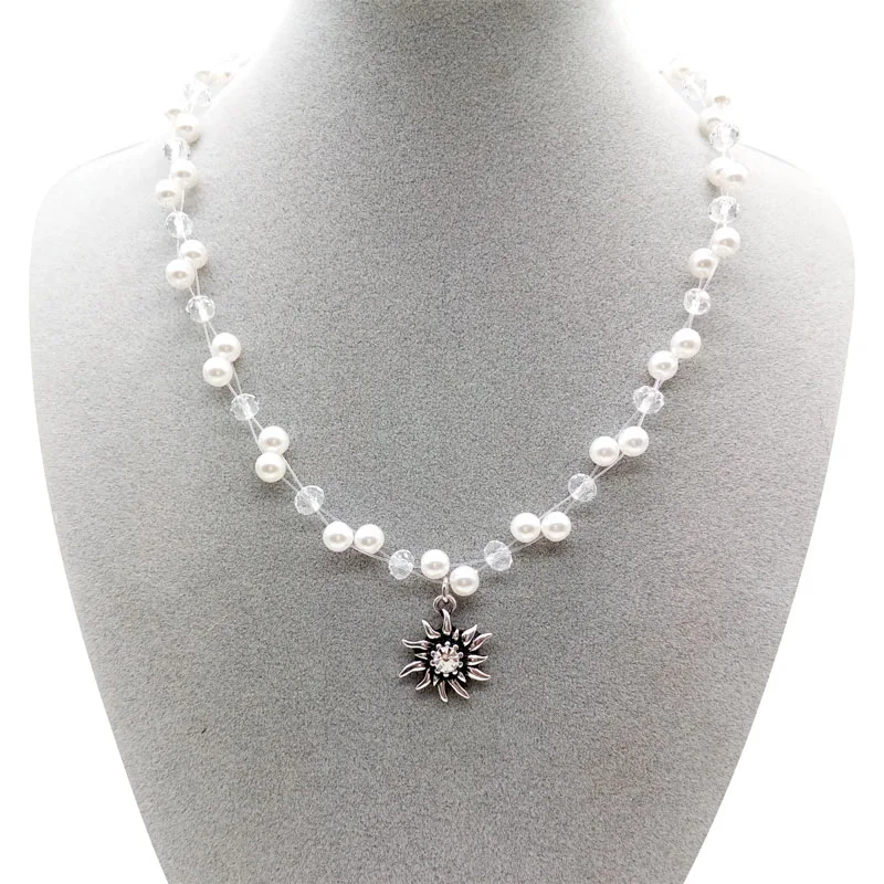 

Новейшее модное ожерелье-чокер ручной работы с имитацией жемчуга и кристаллами ожерелье Edelweiss для женщин ювелирные изделия на свадьбу вече...