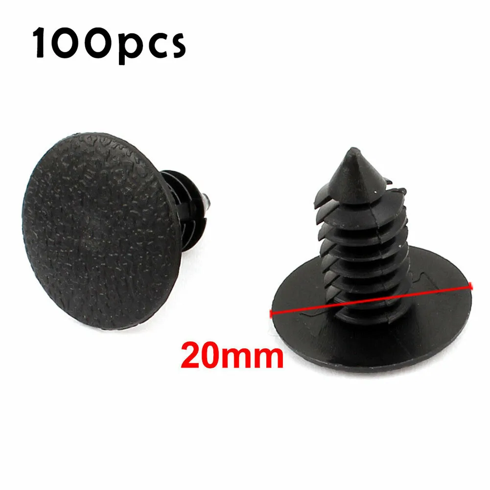 

Trim Fastener 100pcs Rivets 9mm Hole Accessories Auto Black Bumper Car
